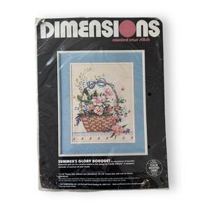 Dimensions Counted Cross Stitch Kit #3631 Summers Glory Bouquet New Vintage 1987